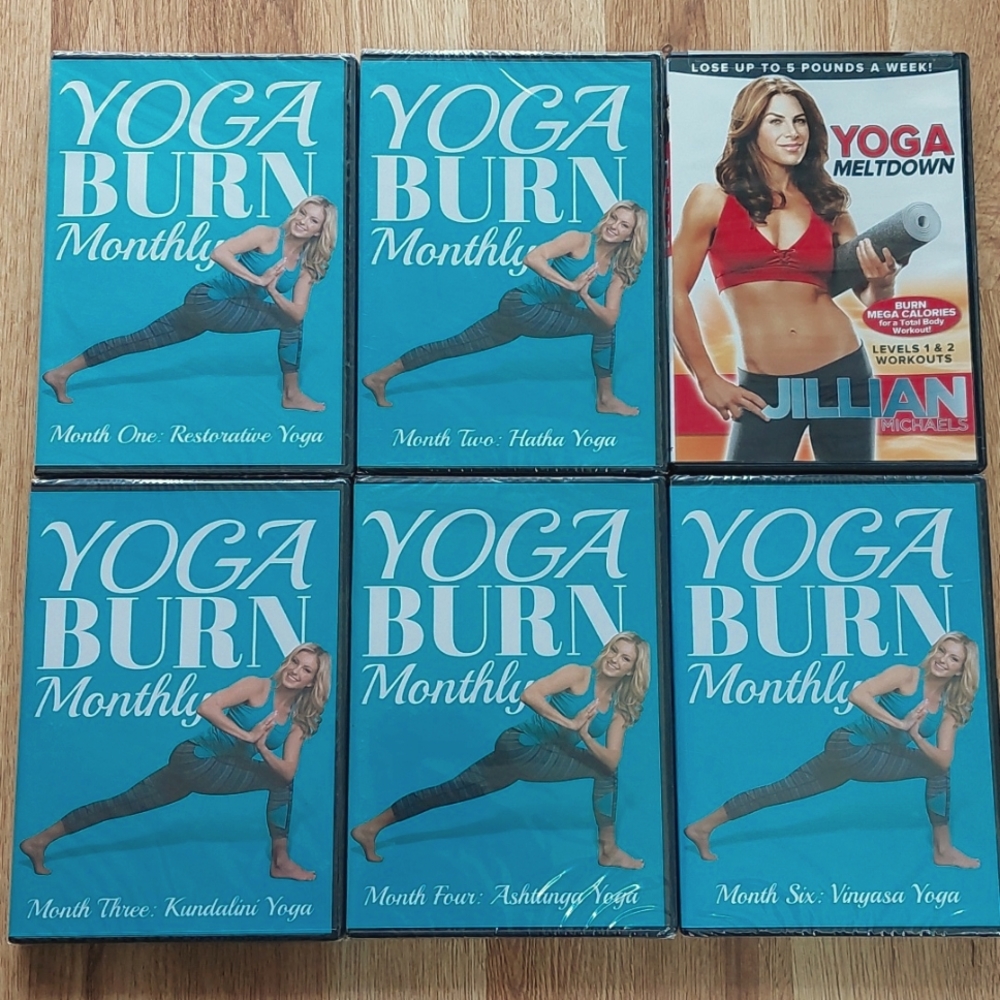 Yoga Burn Monthly (doesn't include month 5) + Jillian Michaels Yoga Meltdown DVD